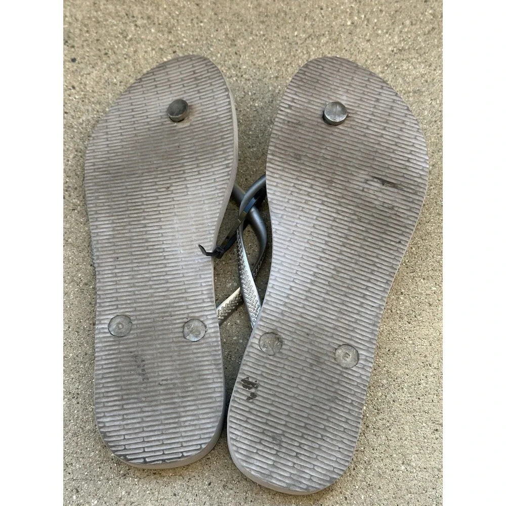 Havaianas Women’s Thong Flip Flop Grey Leopard Print sz 11/12